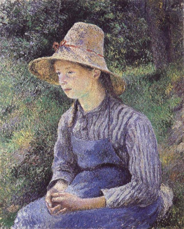 Camille Pissarro Bathing girl who sat up haret France oil painting art